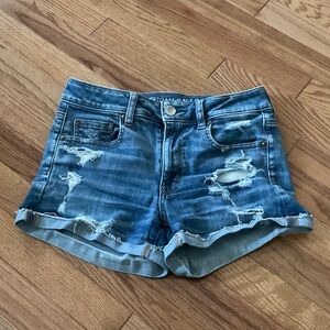 American Eagle Outfitters Ripped Blue Jean Shorts
